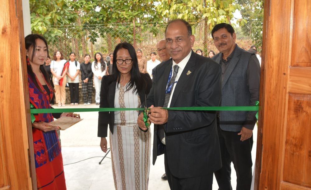Dr. R.C. Agrawal, Deputy Director General (Education) of ICAR, inaugurates the new Boys’ and Girls’ Hostels at Nagaland University’s Medziphema Campus on February 28.